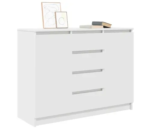 Kumode Ar Atvilktnēm, Balta, 100,5X35X76 Cm, Inženierijas Koks Vidaxl