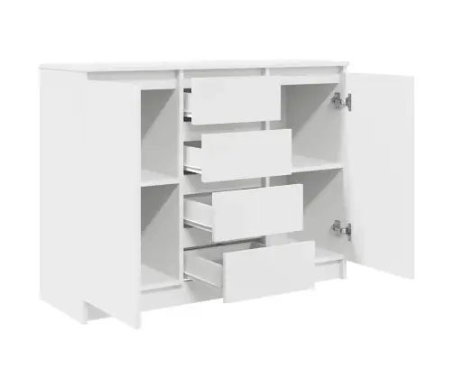 Kumode Ar Atvilktnēm, Balta, 100,5X35X76 Cm, Inženierijas Koks Vidaxl