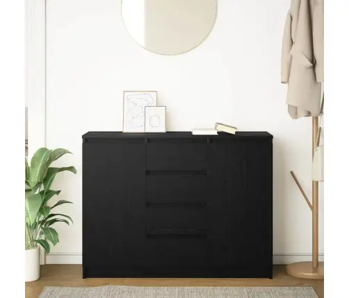 Puhvetkapp Sahtlitega, Must Tamm, 100,5X35X76 cm Tehispuit