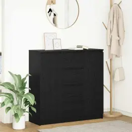Puhvetkapp Sahtlitega, Must Tamm, 100,5X35X98,5 cm Tehispuit