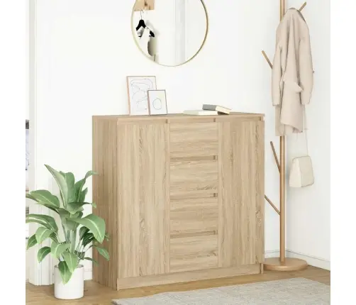 Kumode Ar Atvilktnēm, 100,5X35X98,5 Cm, Inženierijas Koks Vidaxl