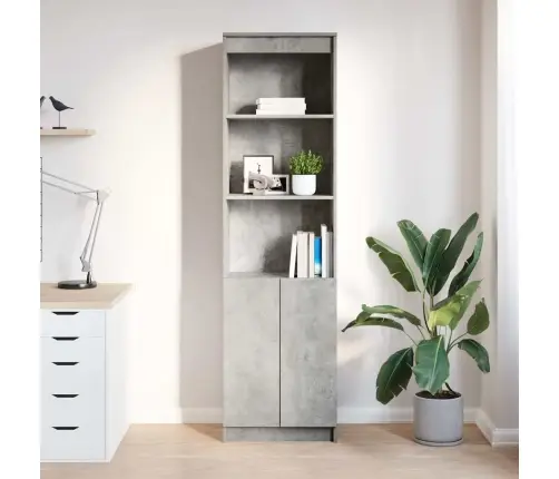 Komoda, Betono Pilkos Spalvos, 50X35X180 Cm Apdirbta Mediena