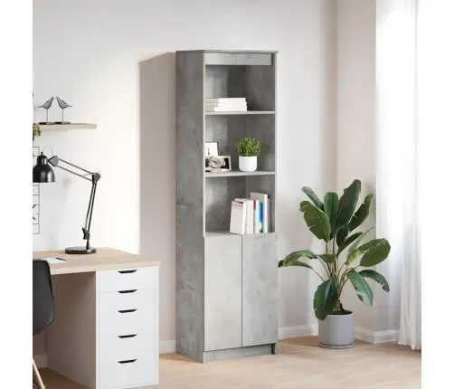 Komoda, Betono Pilkos Spalvos, 50X35X180 Cm Apdirbta Mediena