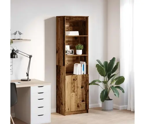 Augstais Skapītis, Veca Koka, 50X35X180 Cm, Inženierijas Koks Vidaxl