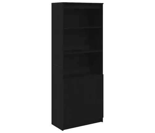 Augstais Skapītis Melns Ozols 70X35X180 Cm Inženierijas Koks Vidaxl