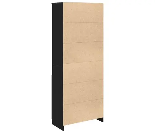 Augstais Skapītis Melns Ozols 70X35X180 Cm Inženierijas Koks Vidaxl