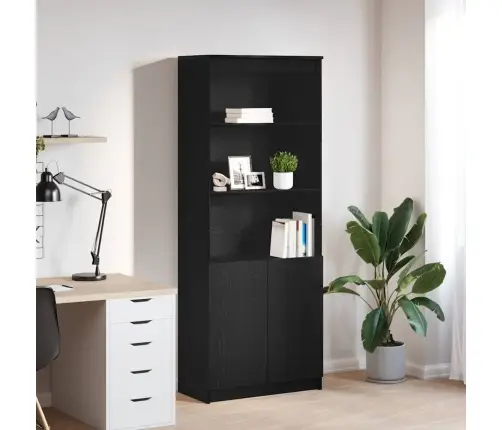 Augstais Skapītis Melns Ozols 70X35X180 Cm Inženierijas Koks Vidaxl
