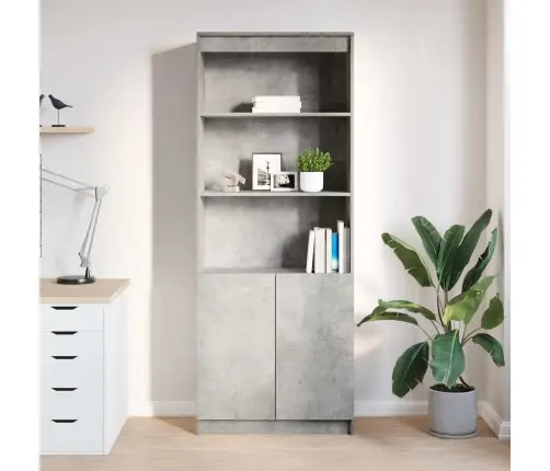 Kõrge Kapp, Betoonhall, 70 X 35 X 180 cm Tehispuit