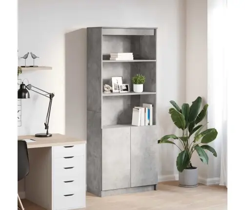 Kõrge Kapp, Betoonhall, 70 X 35 X 180 cm Tehispuit