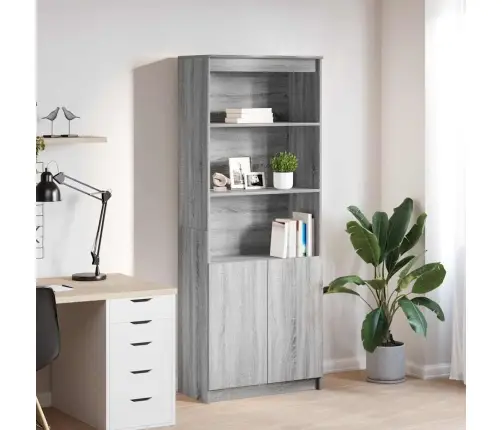 Komoda, Pilkos Ąžuolo Spalvos, 70X35X180cm Apdirbta Mediena Komoda, Pilkos Ąžuolo Spalvos, 70X35X180cm Apdirbta Mediena