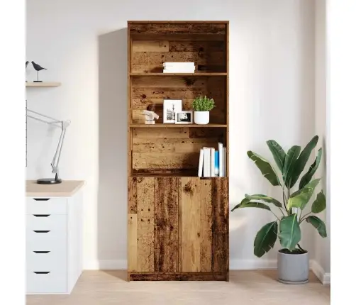 Augstais Skapītis, Veca Koka, 70X35X180 Cm Inženierijas Koks Vidaxl