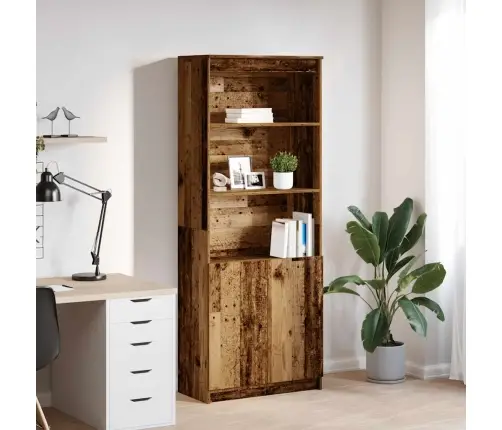 Augstais Skapītis, Veca Koka, 70X35X180 Cm Inženierijas Koks Vidaxl