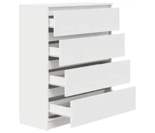 Kumode, Balta, 80X35X99 Cm, Inženierijas Koks Vidaxl