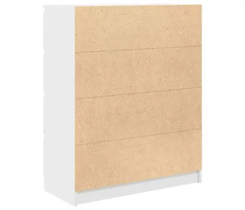 Kumode, Balta, 80X35X99 Cm, Inženierijas Koks Vidaxl