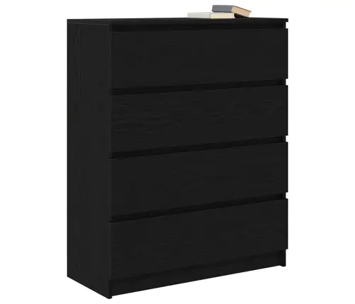 Kumode, Melns Ozols, 80X35X99 Cm, Inženierijas Koks Vidaxl