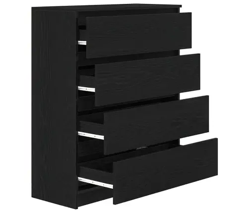 Kumode, Melns Ozols, 80X35X99 Cm, Inženierijas Koks Vidaxl