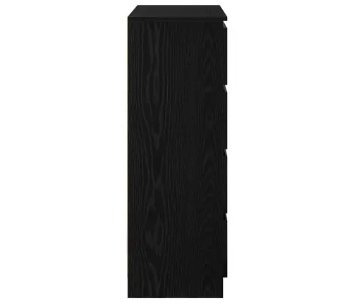 Kumode, Melns Ozols, 80X35X99 Cm, Inženierijas Koks Vidaxl