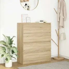 Kumode, Ozolkoka Krāsa, 80X35X99 Cm, Inženierijas Koks Vidaxl