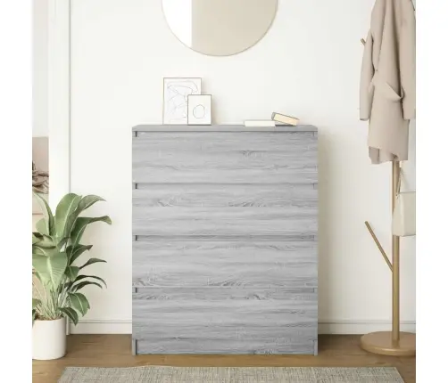 Kumode, Pelēka Ozolkoka, 80X35X99 Cm, Inženierijas Koks Vidaxl