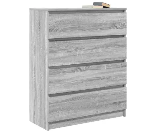 Kumode, Pelēka Ozolkoka, 80X35X99 Cm, Inženierijas Koks Vidaxl