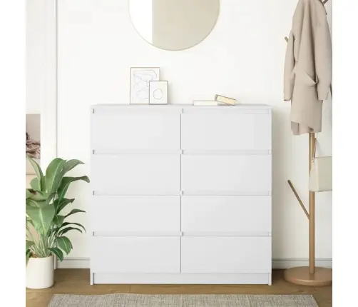 Bufete Balts 100X35X99 Cm Engineered Wood Vidaxl Bufete Balts 100X35X99 Cm Engineered Wood Vidaxl