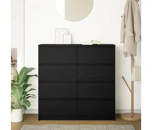 Bufete Melns Ozols 100X35X99 Cm Engineered Wood Vidaxl