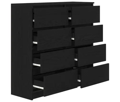 Bufete Melns Ozols 100X35X99 Cm Engineered Wood Vidaxl