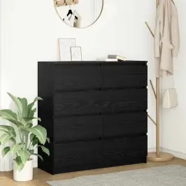Bufete Melns Ozols 100X35X99 Cm Engineered Wood Vidaxl