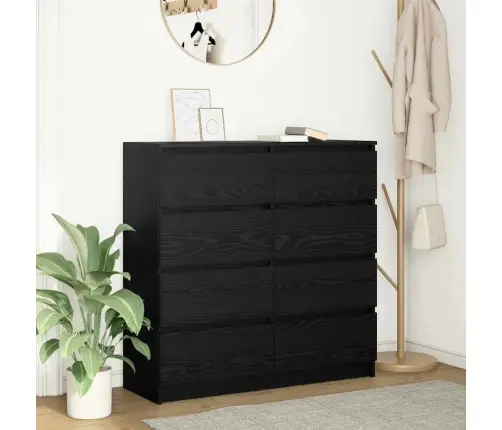 Bufete Melns Ozols 100X35X99 Cm Engineered Wood Vidaxl
