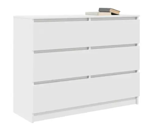 Kumode, Balta, 100X35X76 Cm, Inženierijas Koks Vidaxl