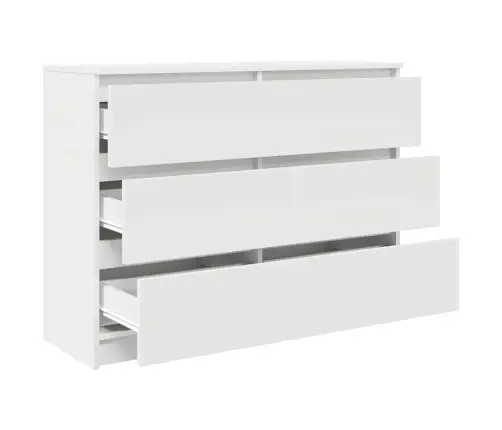 Kumode, Balta, 100X35X76 Cm, Inženierijas Koks Vidaxl