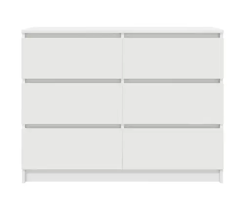 Kumode, Balta, 100X35X76 Cm, Inženierijas Koks Vidaxl