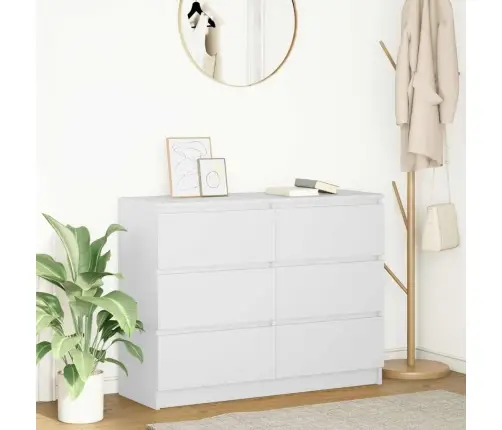 Kumode, Balta, 100X35X76 Cm, Inženierijas Koks Vidaxl