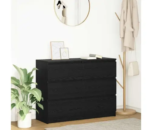 Kumode, Melns Ozols, 100X35X76 Cm, Inženierijas Koks Vidaxl