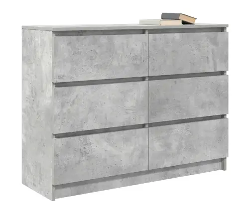 Kumode, Betona Pelēka, 100X35X76 Cm, Inženierijas Koks Vidaxl