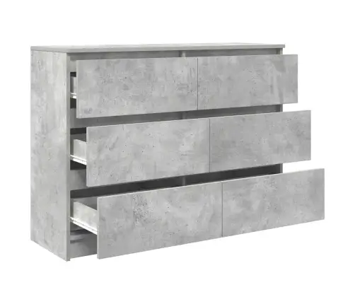 Kumode, Betona Pelēka, 100X35X76 Cm, Inženierijas Koks Vidaxl