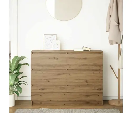 Kumode, Koka Krāsa, 100X35X76 Cm, Inženierijas Koks Vidaxl
