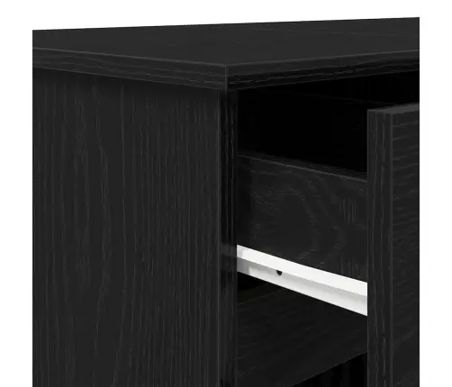 Galds Melns Ozols 140X49X76 Cm Inženierijas Koks Vidaxl