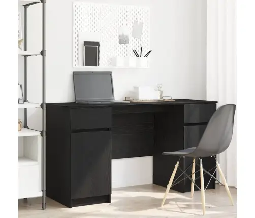 Galds Melns Ozols 140X49X76 Cm Inženierijas Koks Vidaxl