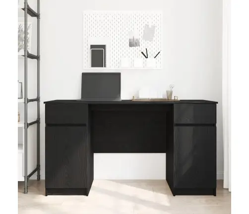 Galds Melns Ozols 140X49X76 Cm Inženierijas Koks Vidaxl