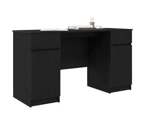 Galds Melns Ozols 140X49X76 Cm Inženierijas Koks Vidaxl