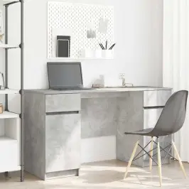 Galds Betona Pelēka 140 X 49 X 76 Cm Inženierijas Koks Vidaxl