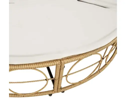 Dārza Atpūtas Gulta Ar Jumtiņu Matračiem Pe Rotangpalma Vidaxl