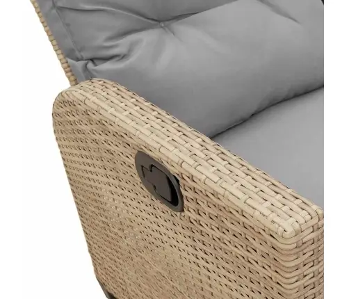 Atlaižams Dārza Dīvāns Ar Spilveniem L-Veida Smilškrāsas Vidaxl