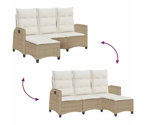 Atlošiama Sodo Sofa Su Pagalvėlėmis L Formos Smėlio Spalvos