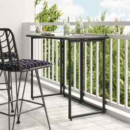 Saliekamais Dārza Galds Melns 90X51X75 Cm Poly Rattan Vidaxl