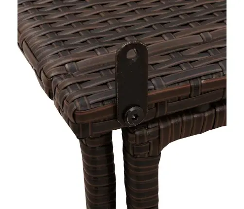 Sulankstomas Sodo Stalas Rudas 90X51X75 Cm Poly Rattan