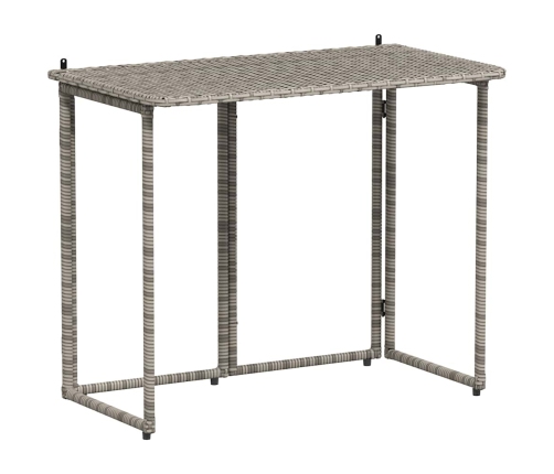 Saliekamais Dārza Galds Pelēks 90X51X75 Cm Pe Rotangpalma Vidaxl
