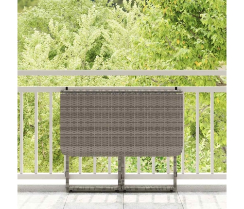 Saliekamais Dārza Galds Pelēks 90X51X75 Cm Pe Rotangpalma Vidaxl