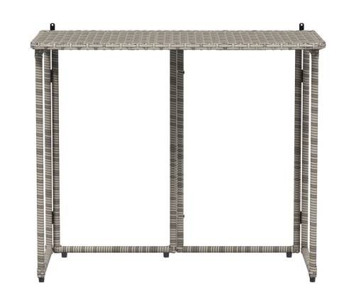Saliekamais Dārza Galds Pelēks 90X51X75 Cm Pe Rotangpalma Vidaxl